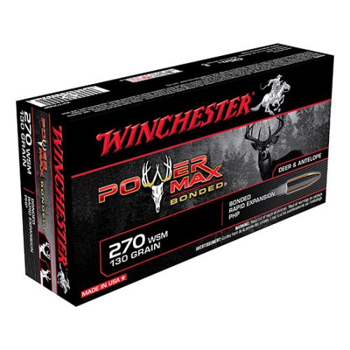 Winchester .270 WSM POWER MAX -SAME DAY SHIPPING 130 Grain Bonded PHP – 20 Rounds (Box) [NO TAX outside Texas]