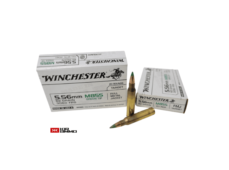 Winchester 5.56x45mm M855 62 Grain LAP Green Tip